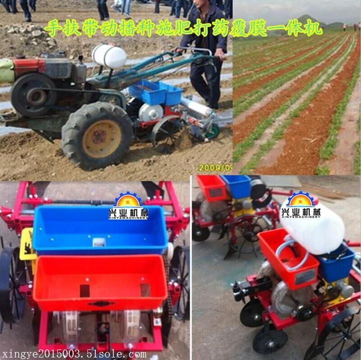 花生覆膜機價格  拖拉機播種施肥機 手扶帶動鋪膜機